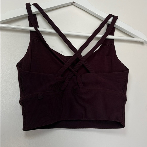 NEW Lululemon Energy Bra Long Line Ribbed *Medium Support, B–D Cup Cassis Size 4 - Picture 3 of 5